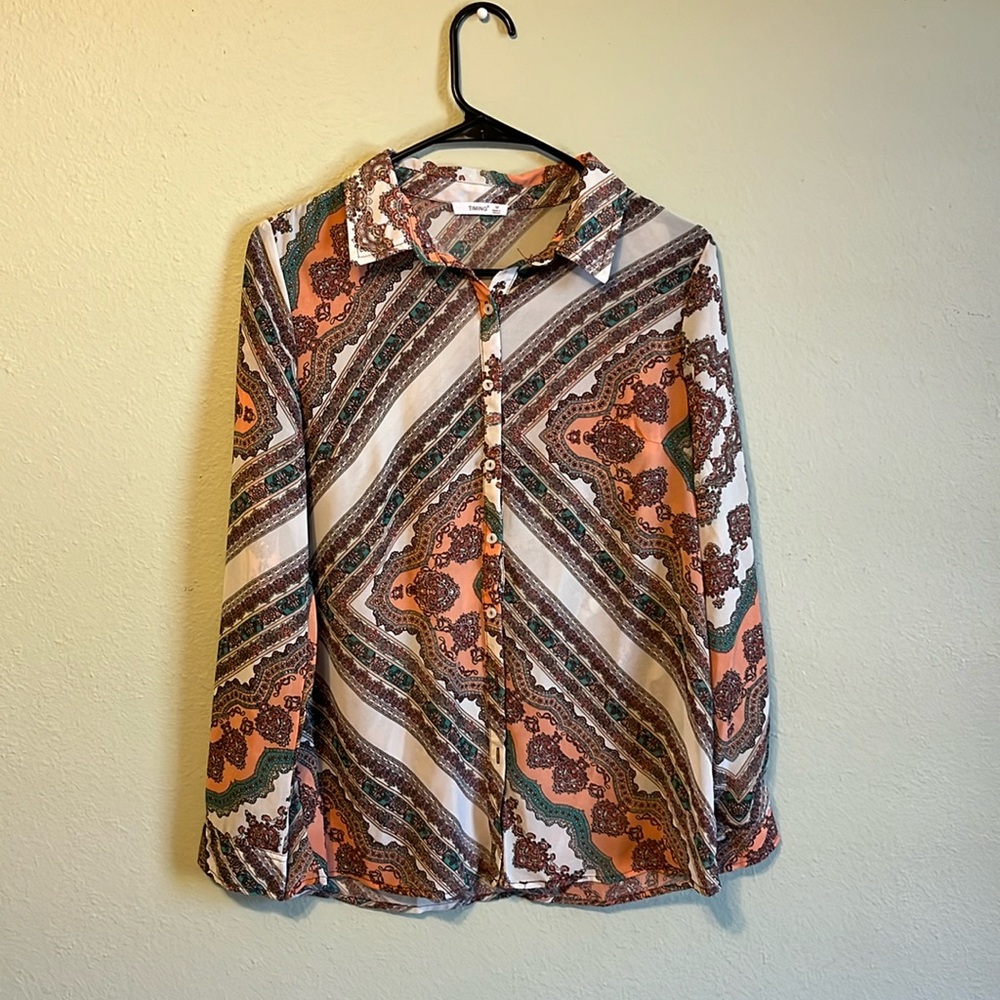 Urban Print Button up Blouse